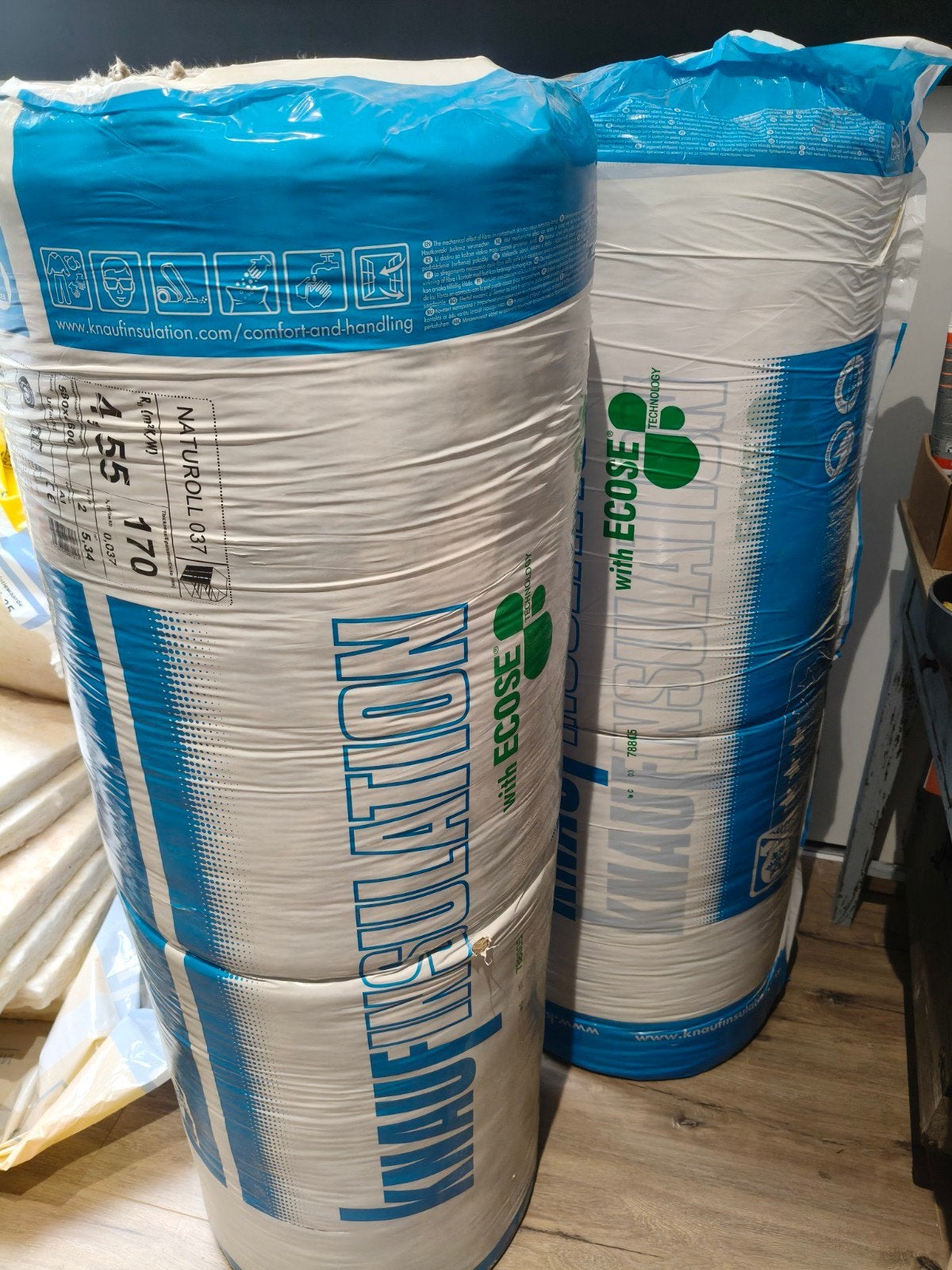 2 rollen isolatie Knauf naturoll 037, Ophalen, 10 tot 15 m², Dakisolatie, 12 cm of meer