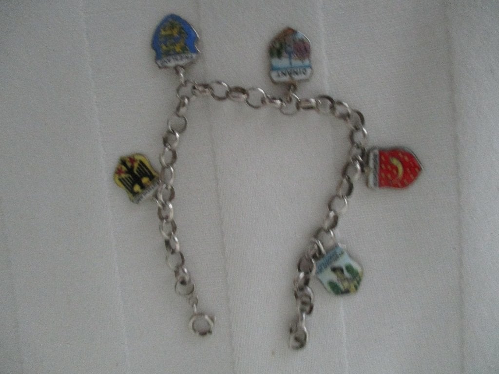 zilver armbandje met hangers, Verzenden, Zilver, Armband