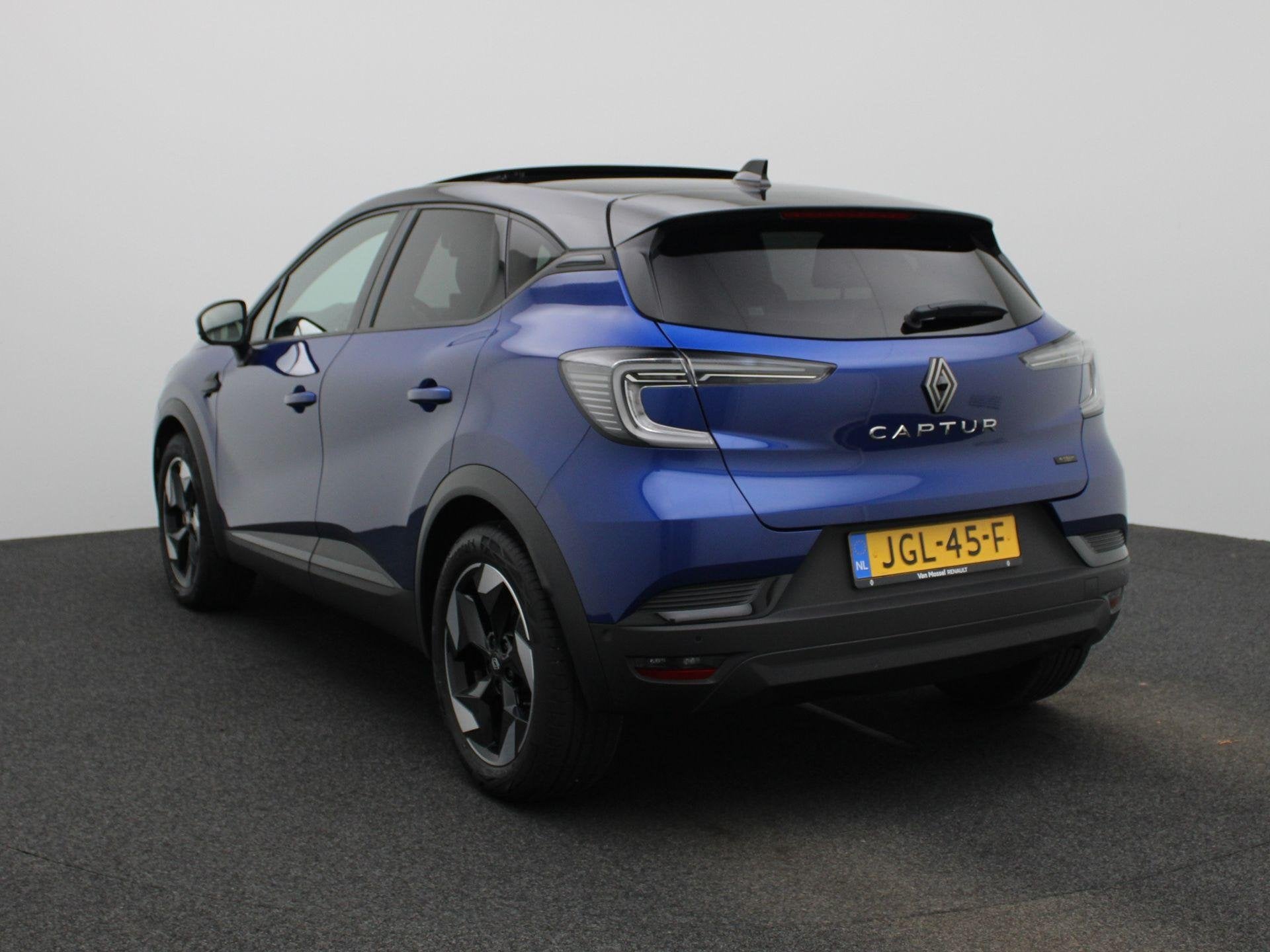 Renault Captur 1.8 E-Tech full hybrid 160 techno | Navigatie, Automatische klimaatregeling, 4 cilinders, Blauw, Leder en Stof