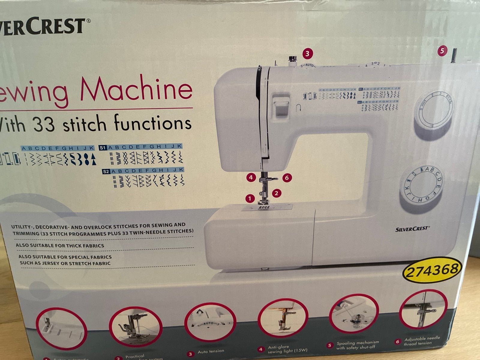 SilverCrest naaimachine, Ophalen of Verzenden, Zo goed als nieuw, Naaimachine, Overige merken