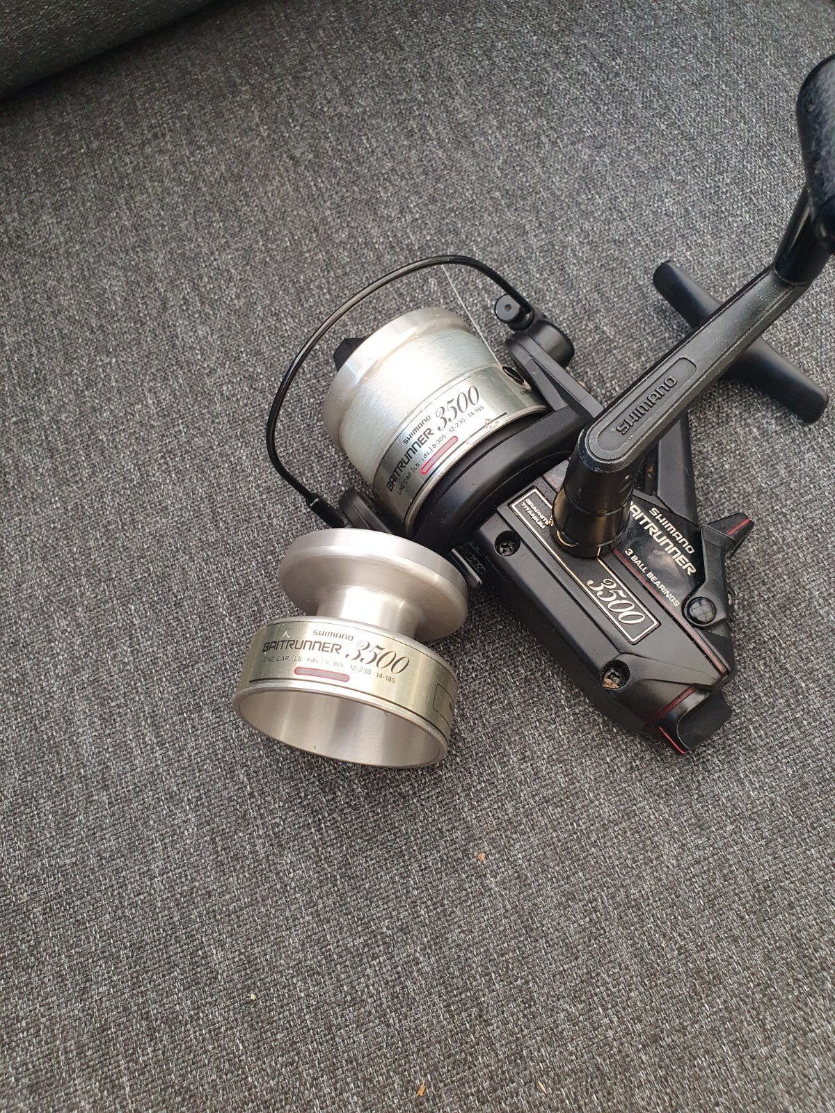 ***1 shimano 3500a usa met res. spoel ***, Watersport en Boten, Ophalen of Verzenden, Gebruikt, Molen