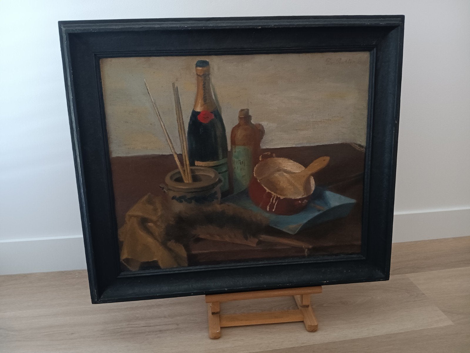 Stilleven - Gesigneerd- F. v Richter, Brutalistische stijl, Antiek en Kunst, Kunst | Schilderijen | Klassiek, Ophalen