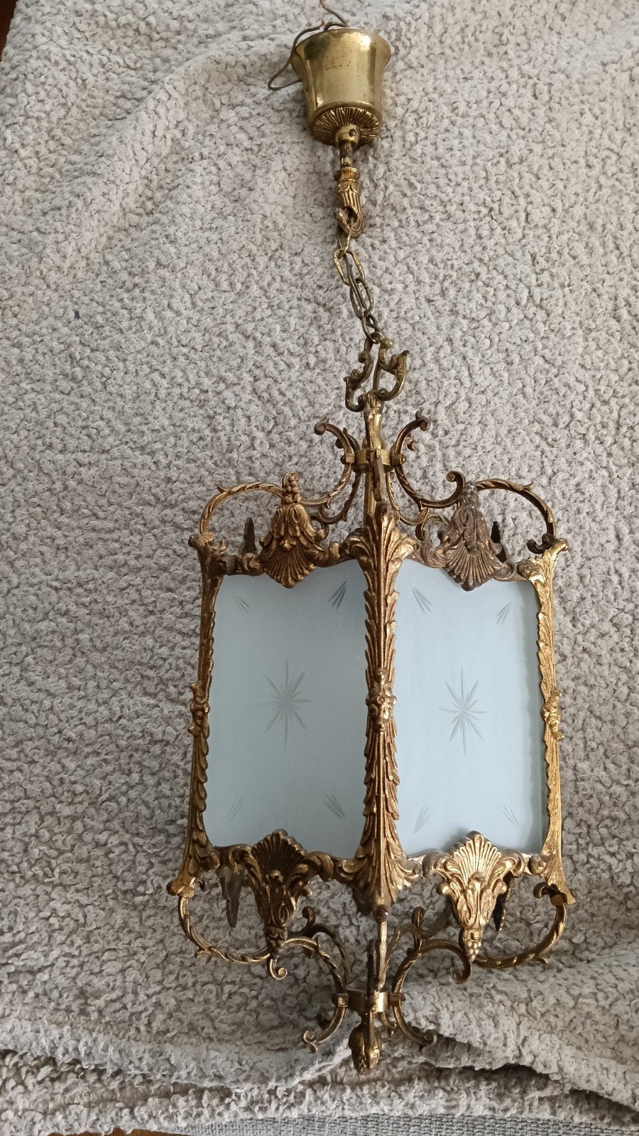 hal lantaren louisXV/ rococo , hal lamp, Ophalen of Verzenden, Gebruikt, Glas, Rococo