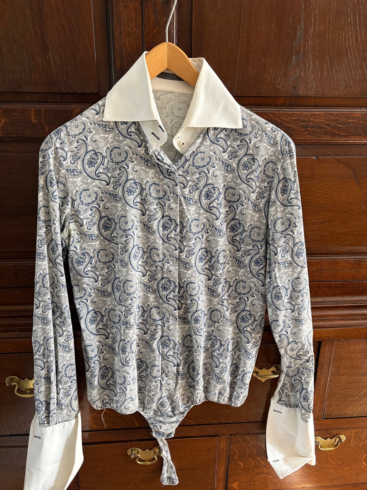 NAN Blouse met Paisley Print en Witte Kraag - Maat 42, Verzenden, Zo goed als nieuw, Maat 42/44 (L), Blauw