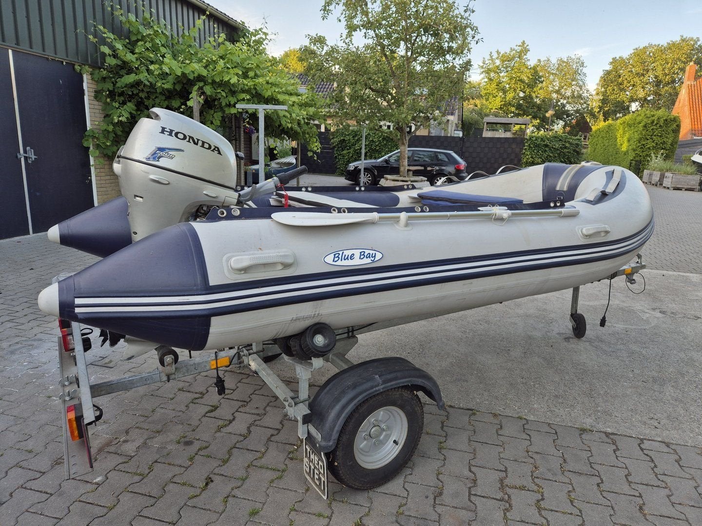 Rib Blue bay 360 met 4 pk 4-tact Yamaha of 10 pk Honda en ev, -, Gebruikt, -, -