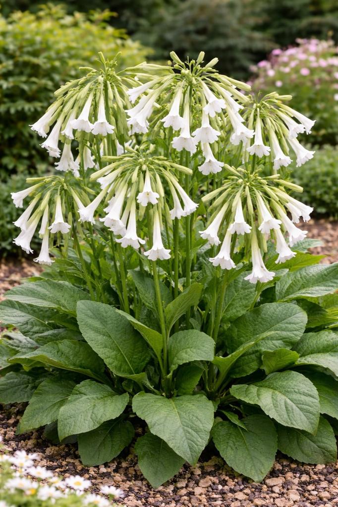 Nicotiana sylvestris ( witte tabaks plan) in P11 pot., Volle zon, Eenjarig, Zomer, Ophalen