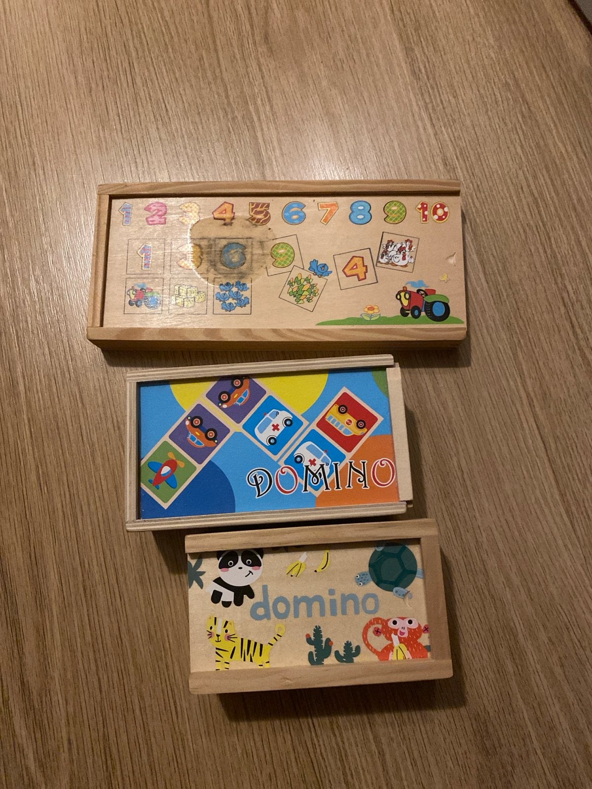 Houten educatieve spellen: Cijfers en Domino, Ophalen of Verzenden, Gebruikt, Puzzelen