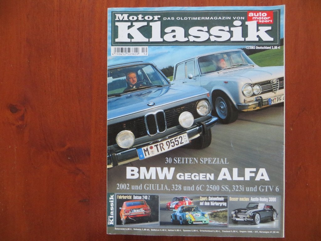 Motor Klassik 12 2003 BMW vs Alfa: 2002 – Giulia, 328 – 6C, Verzenden, Nieuw, BMW