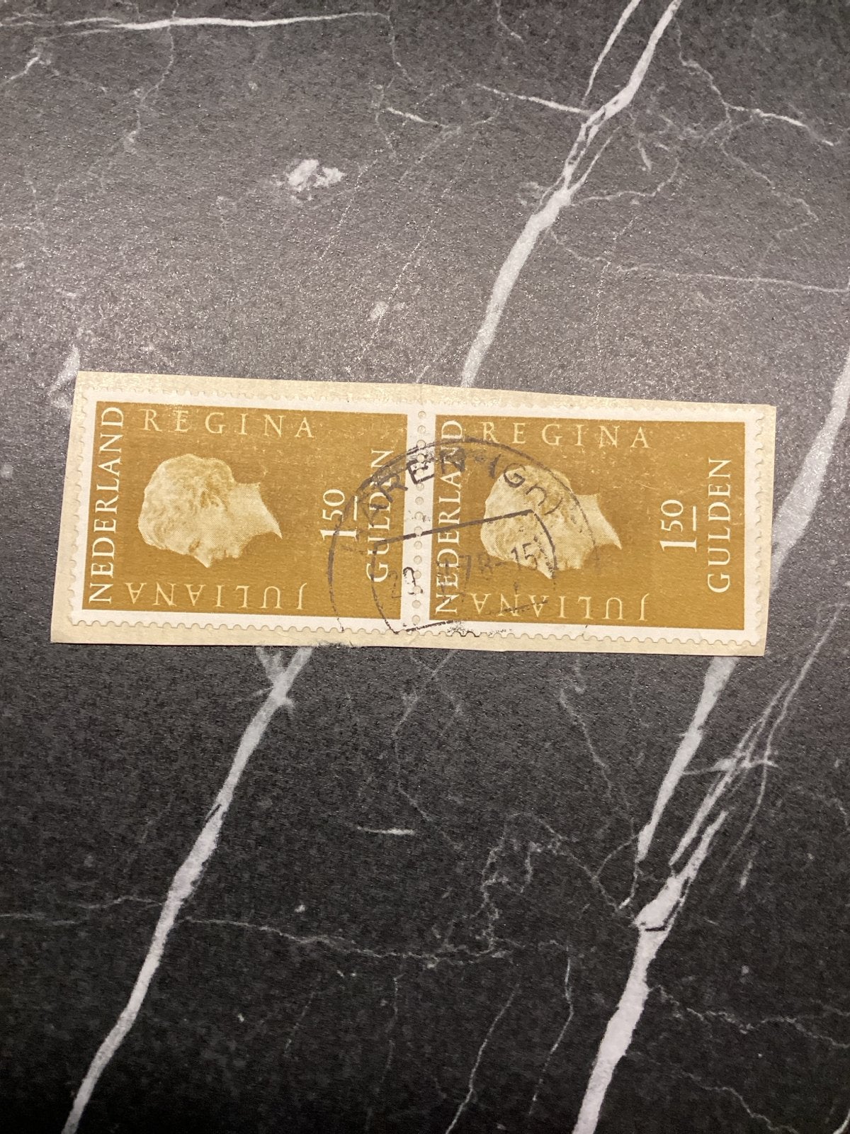 Nederlandse postzegels Juliana Regina 1.50 Gulden Haren Gr, Postzegels en Munten, Ophalen of Verzenden, Na 1940, Gestempeld