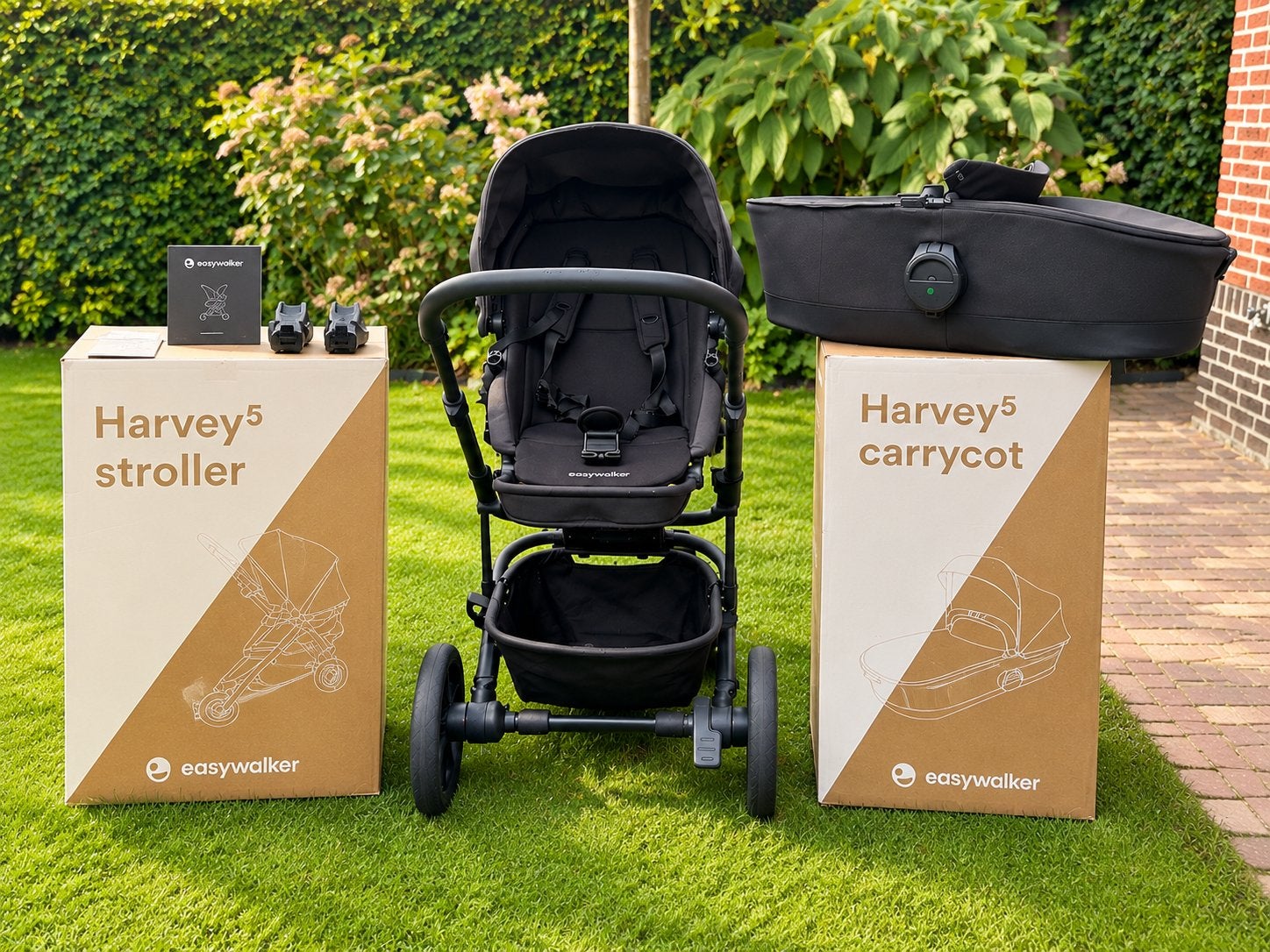 Easywalker Harvey5 Combiwagen met reiswieg en adapters, Zo goed als nieuw, Combiwagen, Met reiswieg, Ophalen
