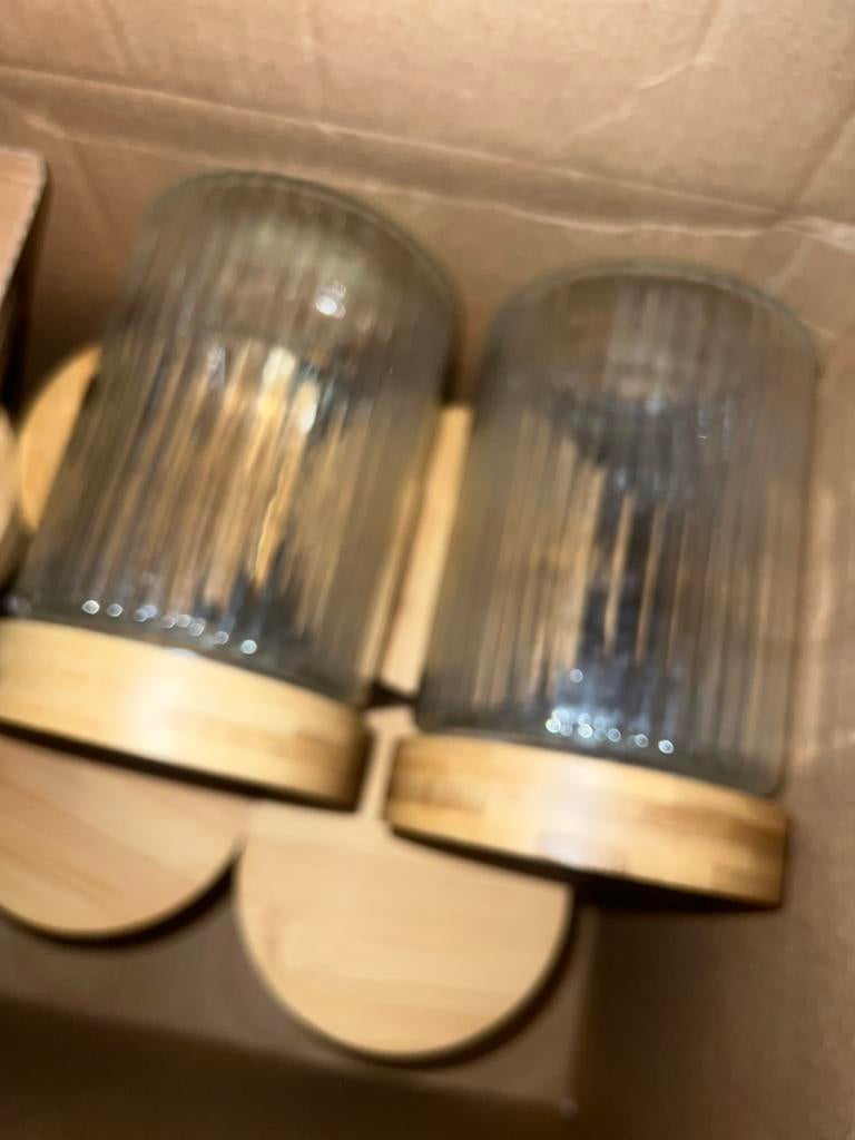 Glazen potjes, Huis en Inrichting, Woonaccessoires | Stolpen, Ophalen of Verzenden, Zo goed als nieuw