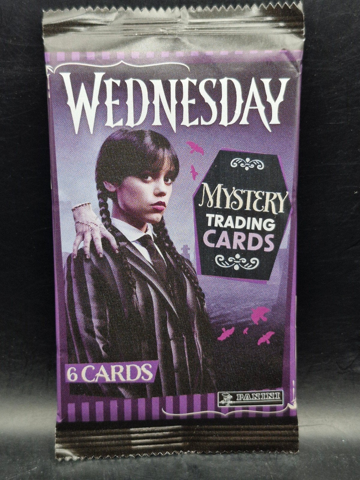 Wednesday mystery trading cards 6 cards pack panini, Verzenden, Zo goed als nieuw, Booster