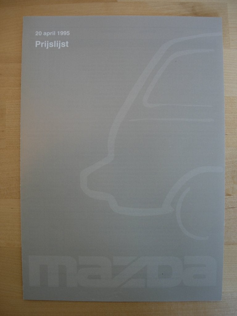 Mazda E2000 E2200 Prijslijst Brochure 1995 – Bestelwagen, Mazda, Ophalen of Verzenden, Zo goed als nieuw, Mazda