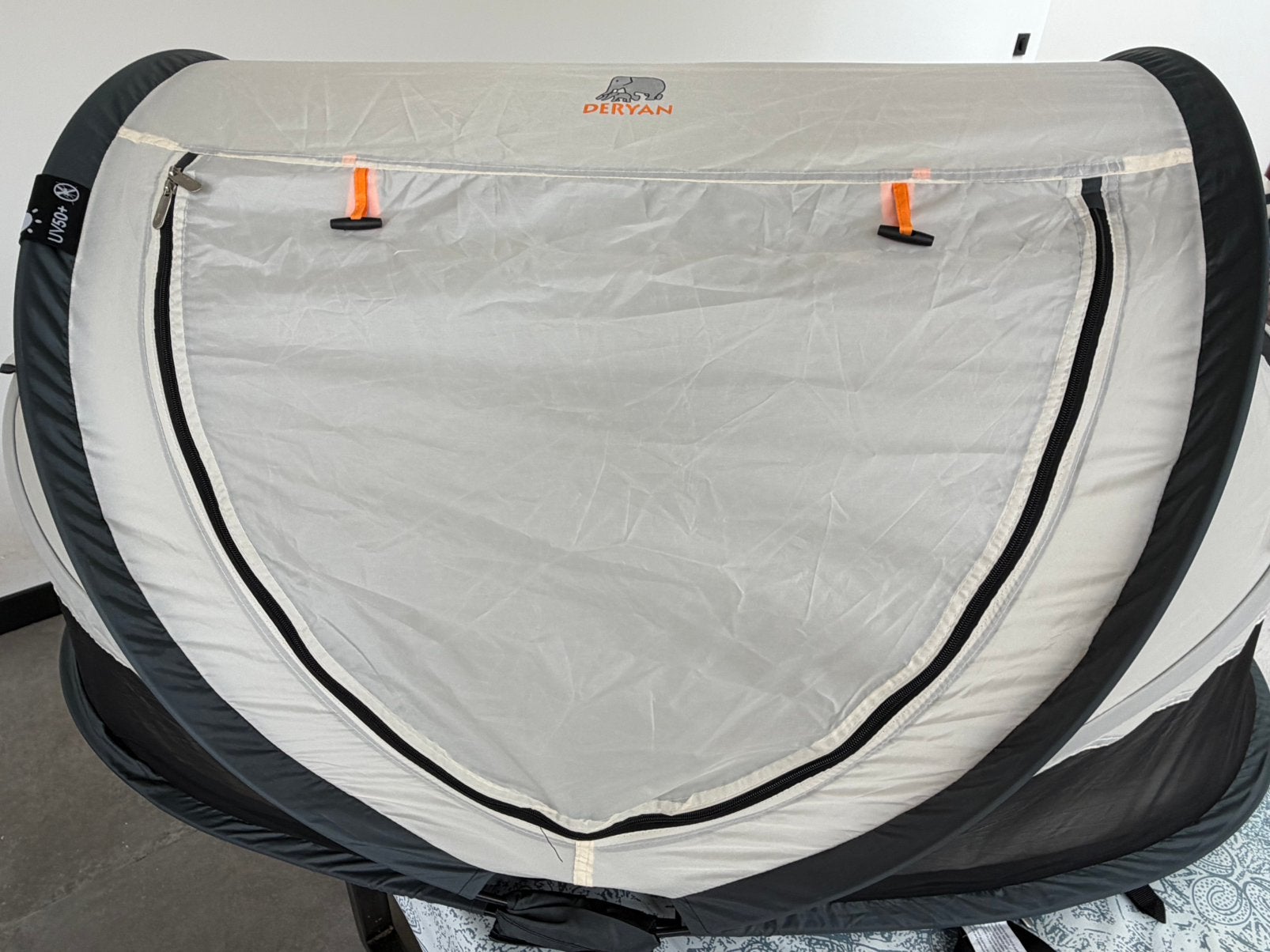 Deryan Peuter Luxe pop-up Campingbed + zelfopblaasb matras, Ophalen of Verzenden, Zo goed als nieuw, Reisbedje