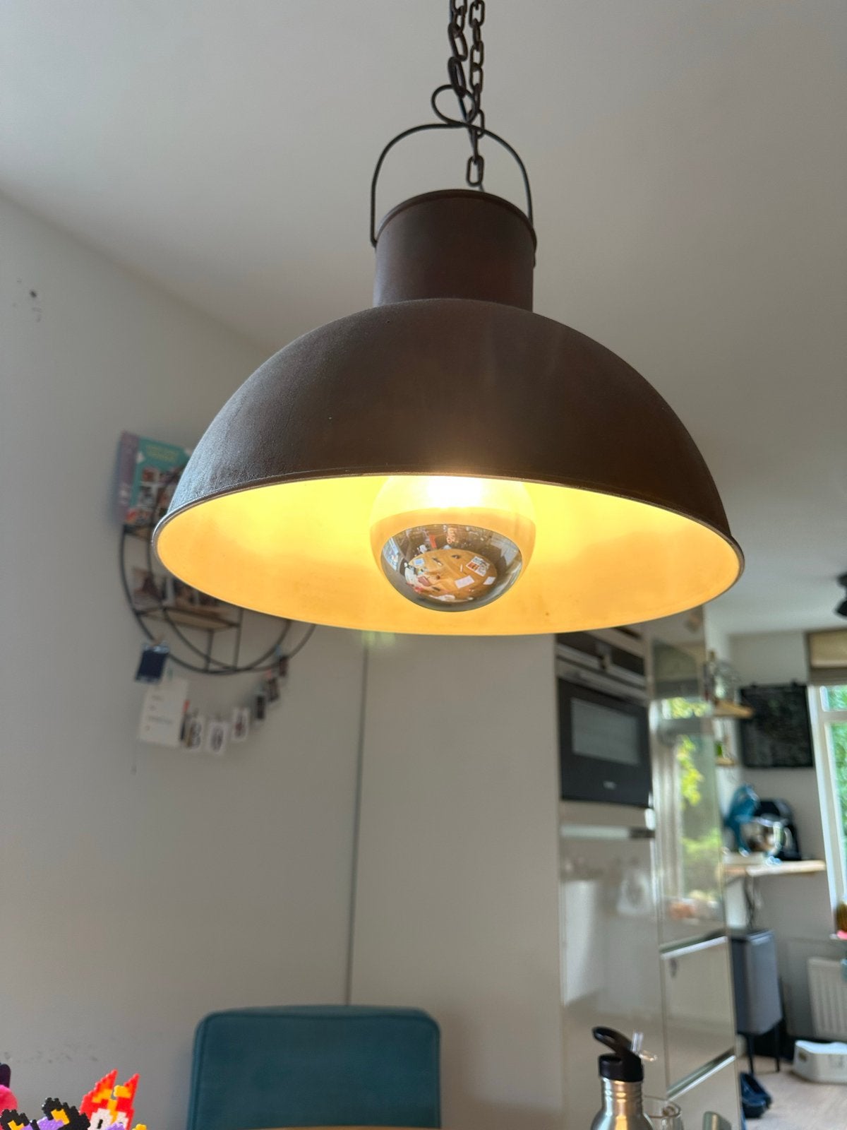 2 Industriële hanglampen (41 cm) van Eijerkamp, Ophalen, Gebruikt, E14 (klein), Metaal