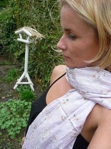 Nieuwe grote zijden sjaal lila 150x60 cm, Kleding | Dames, Verzenden, Nieuw, Maat 46/48 (XL) of groter, Sjaal