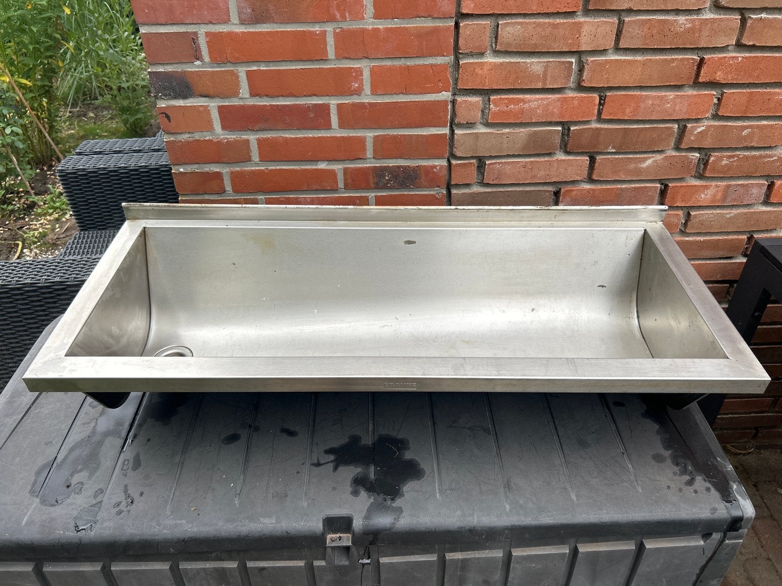 Franke RVS Wasgoot spoelbak 1m breed, afvoer links, spatrand, Huis en Inrichting, Keuken | Keukenbenodigdheden, Ophalen, Gebruikt