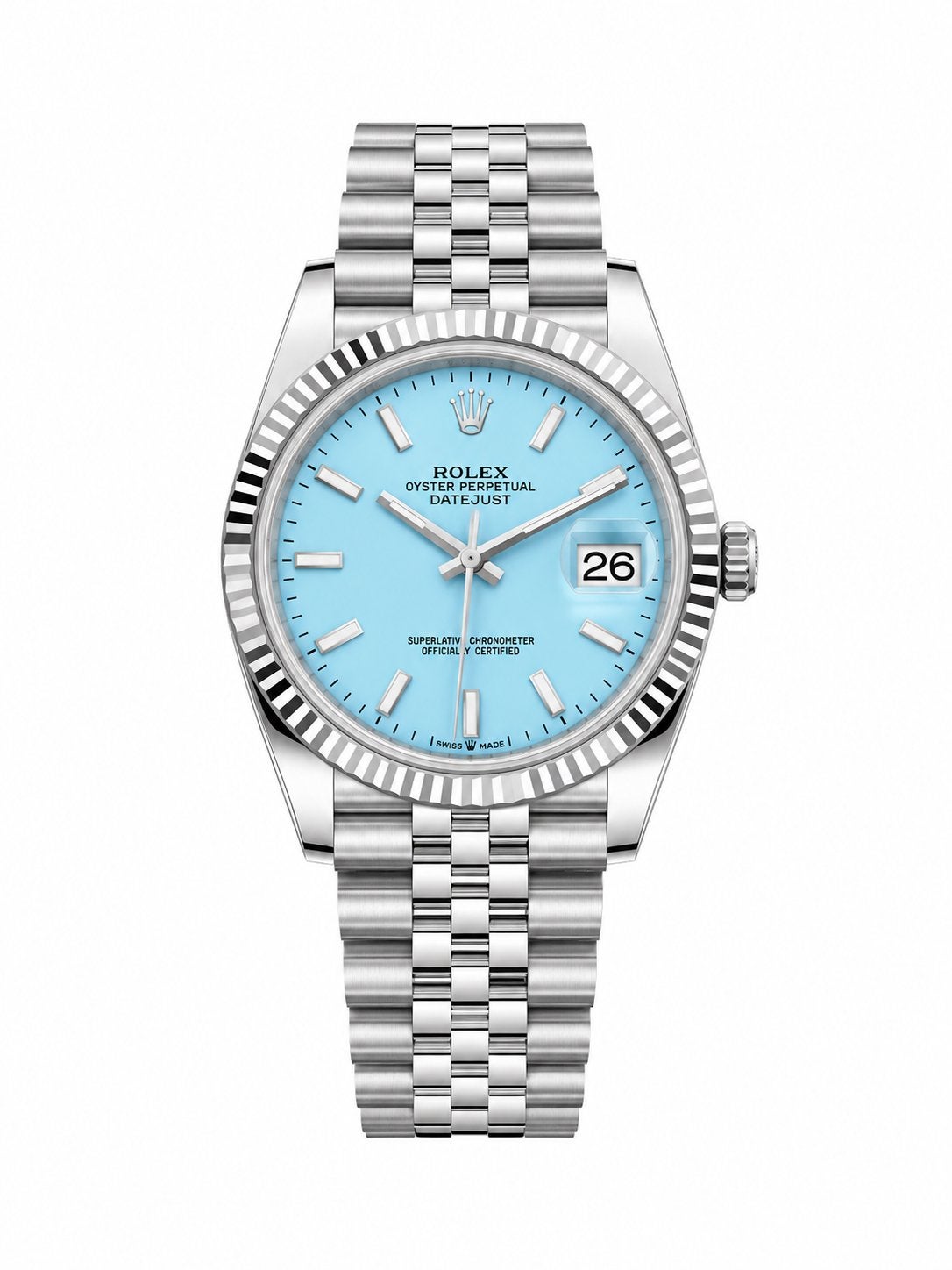 Rolex Datejust Zilver Diamant Blauw  (Dubbel Link), Staal, Rolex, Verzenden, Polshorloge