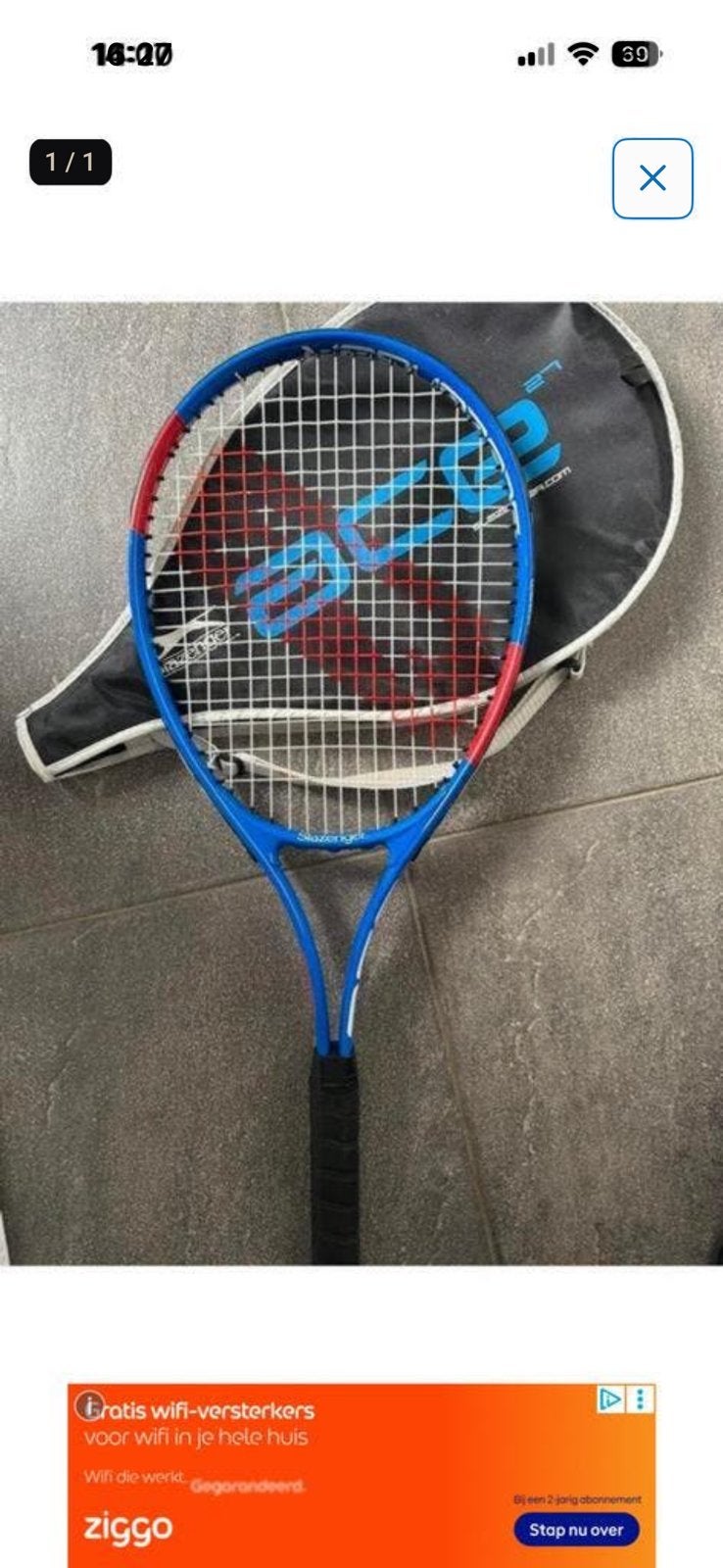 tennis racket, Ophalen of Verzenden, Gebruikt, Racket
