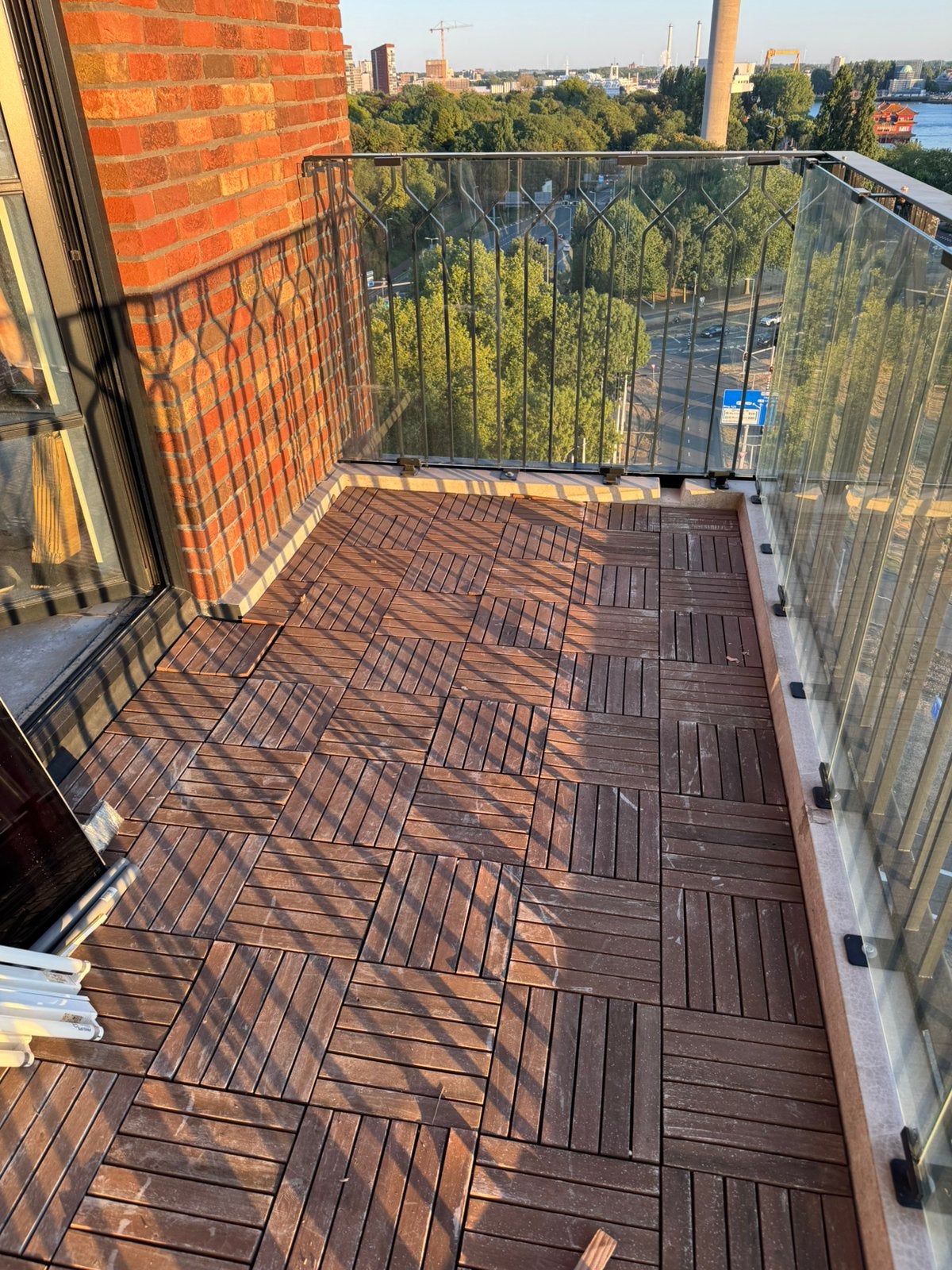 Balkontegels hout acacia 10m2, Tuin en Terras, Terrasdelen en Vlonders, Ophalen, Gebruikt, Hout
