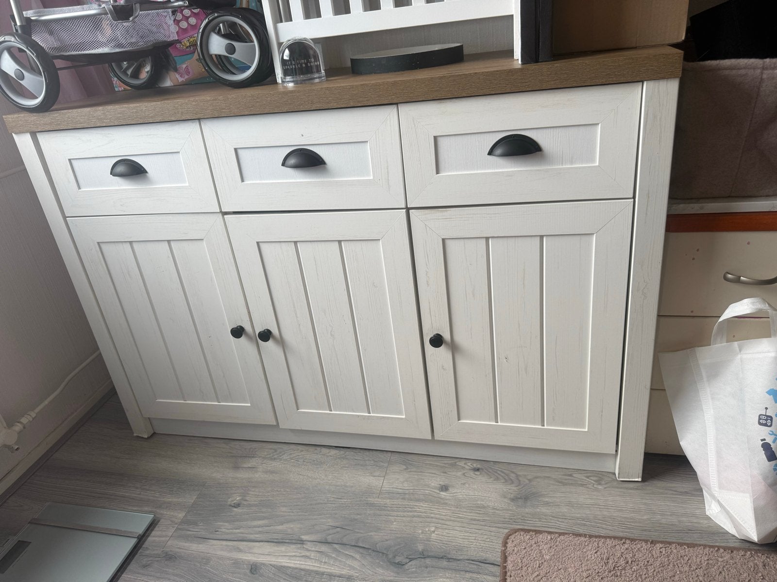 Dressoir 130 cm - Landelijke stijl, Ophalen, Gebruikt, 100 tot 150 cm, Met lade(s)