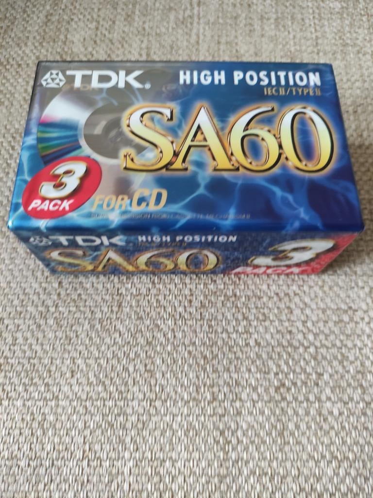 TDK SA60 High Position Cassettebandjes - 3-pack Nieuw, 2 t/m 25 bandjes, Overige genres, Ophalen of Verzenden, Nieuw in verpakking