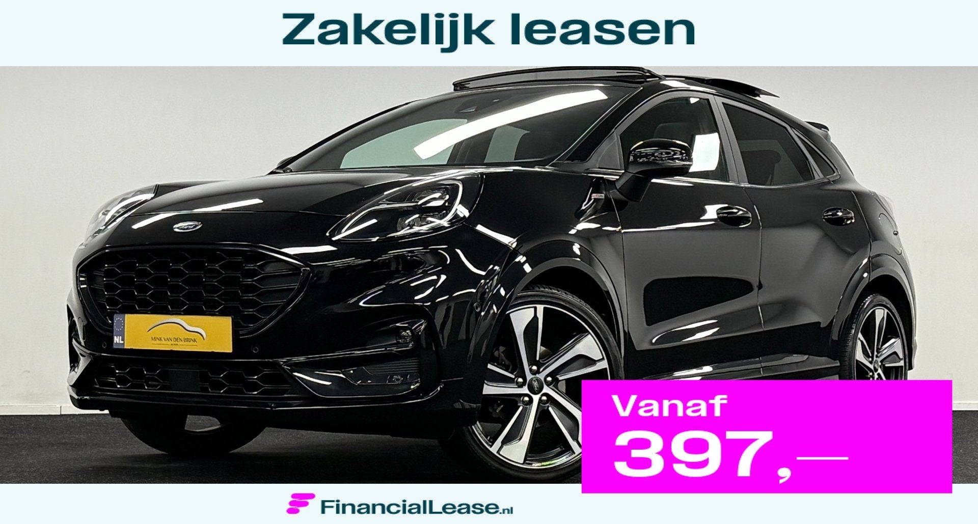 Ford Puma 1.0 EcoBoost Hybrid ST-Line X 155PK*Panodak*19''*C, Zwart, 1226 kg, Zwart, Bedrijf