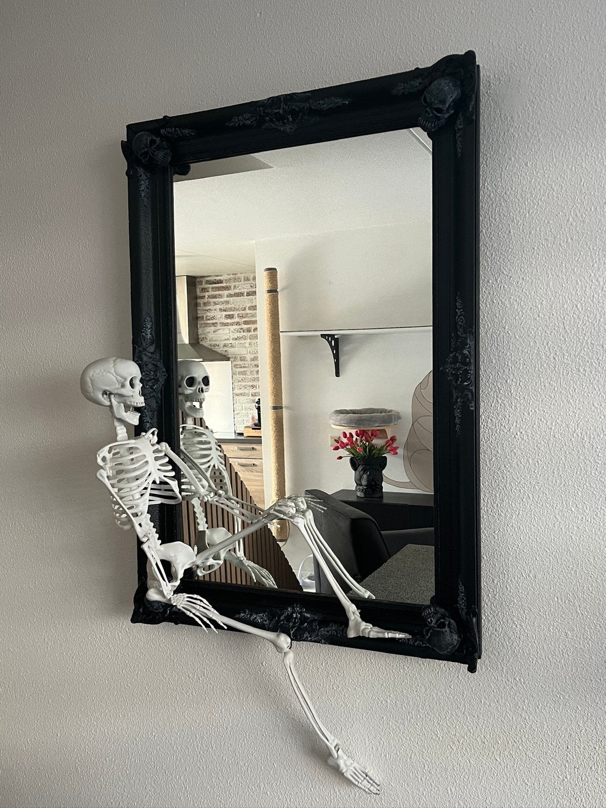 Spiegel Gothic/Halloween, Ophalen, Zo goed als nieuw, Minder dan 100 cm, Rechthoekig