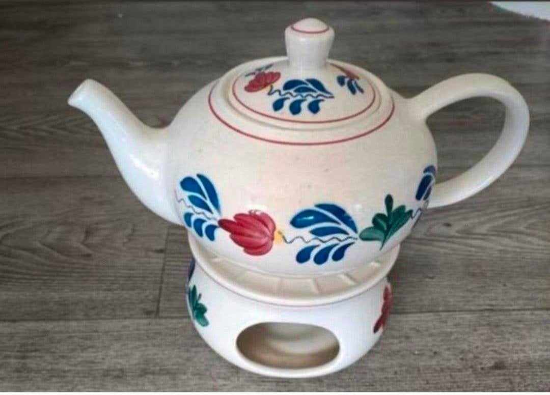 💠boerenbont theepot met rechaud💠, Antiek en Kunst, Verzenden
