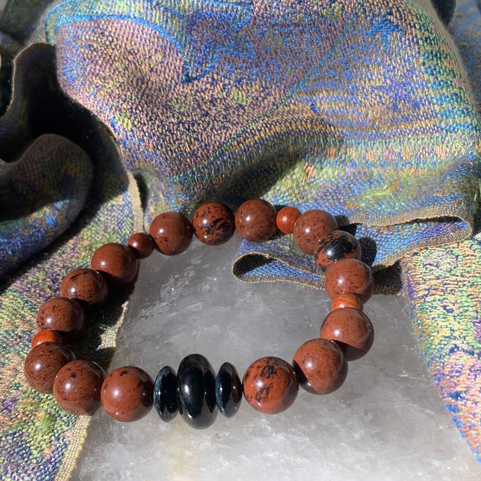 Obsidiaan mahonie git beschermt inzicht uniek power intuïtie, Met bedels of kralen, Magnolia11, Nieuw, Ophalen of Verzenden
