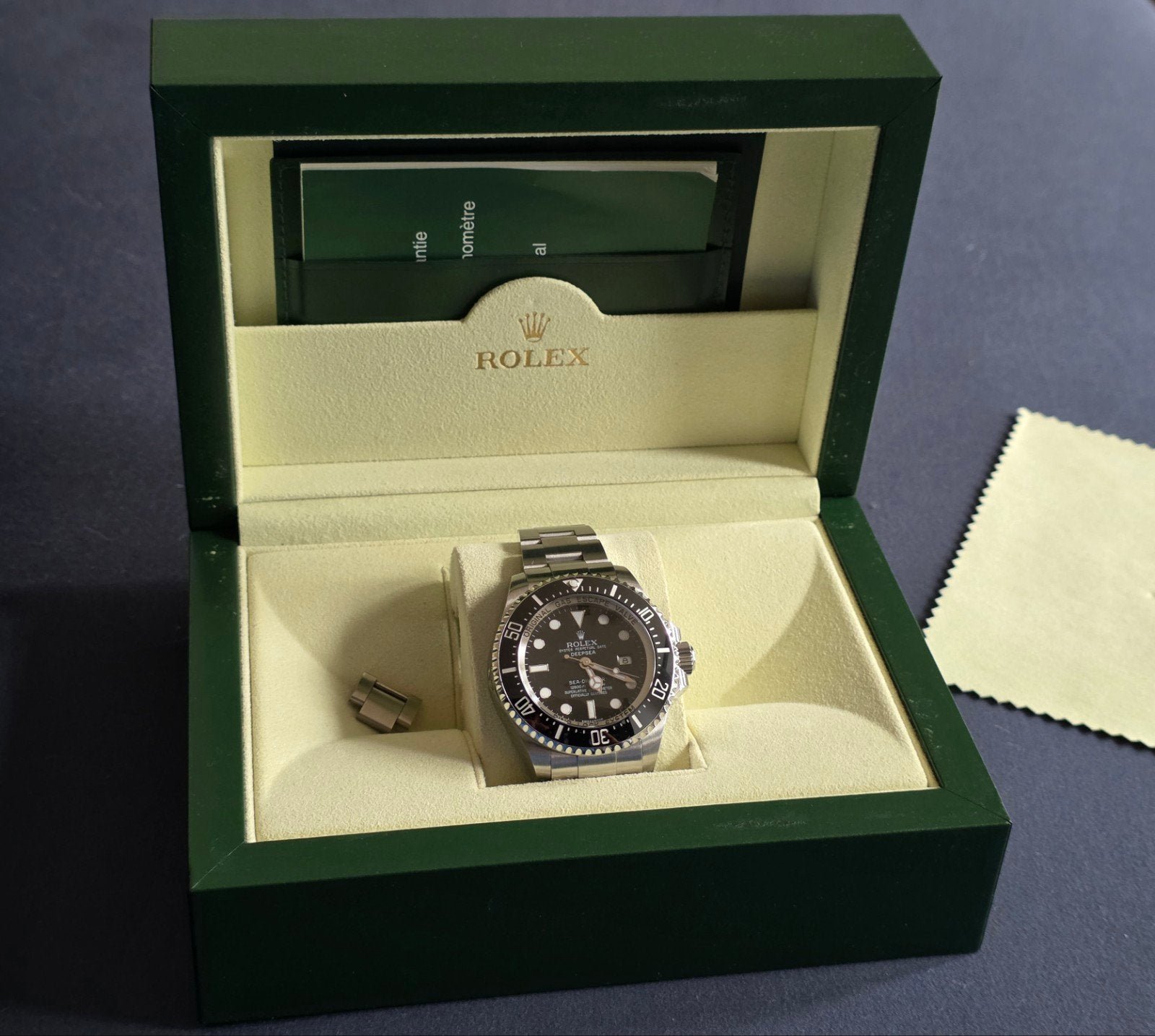 Rolex Deepsea 44mm - Full set. 1 owner, Staal, Polshorloge, Ophalen of Verzenden, Zo goed als nieuw