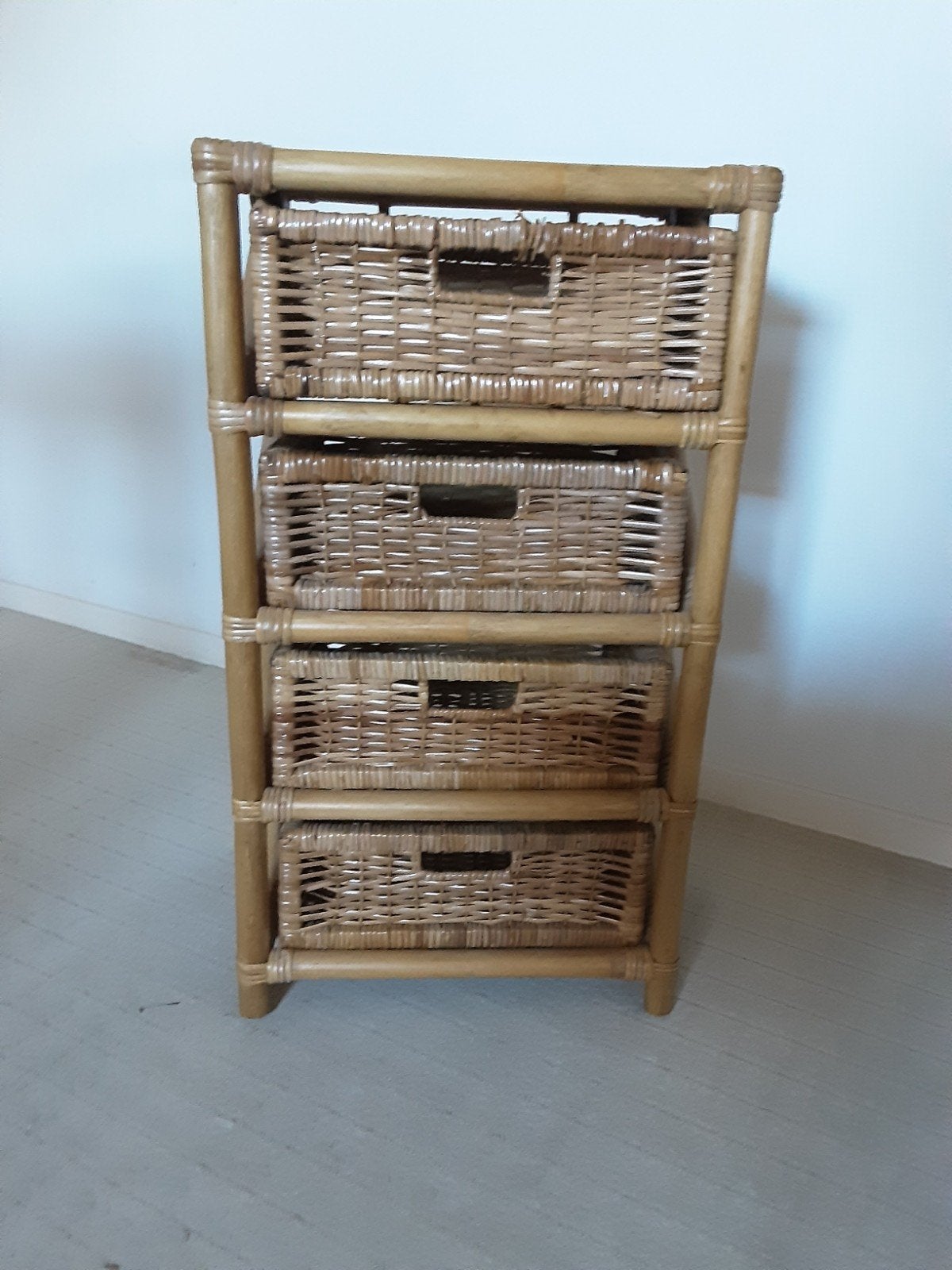 Rotan ladekastje met 4 rieten manden - 76x42x31 cm, Huis en Inrichting, Ophalen