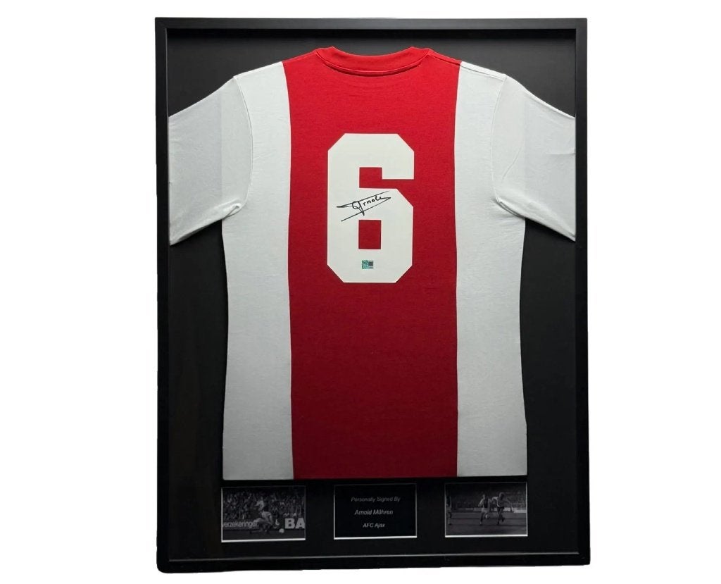 Arnold Mühren AFC Ajax Retro ingelijst thuis shirt, Soccersignings.nl, Shirt, Nieuw, Ophalen of Verzenden