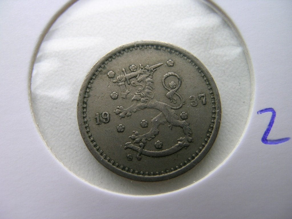50 Pennia 1937 Finland (nr 2), Ophalen of Verzenden, Overige landen, Losse munt