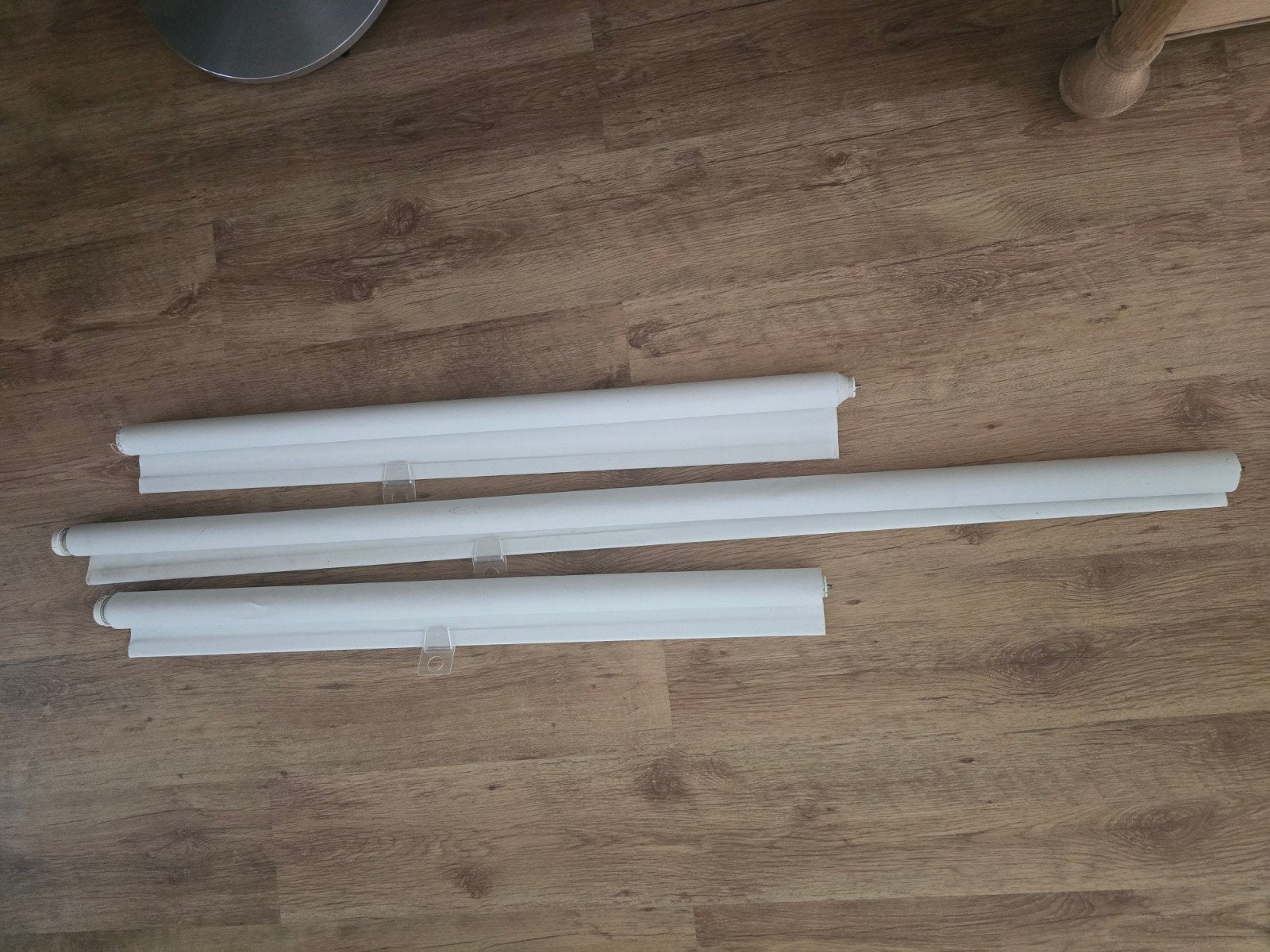 Drie verduisterende rolgordijnen, Gebruikt, Verduisterend, Wit, Ophalen of Verzenden