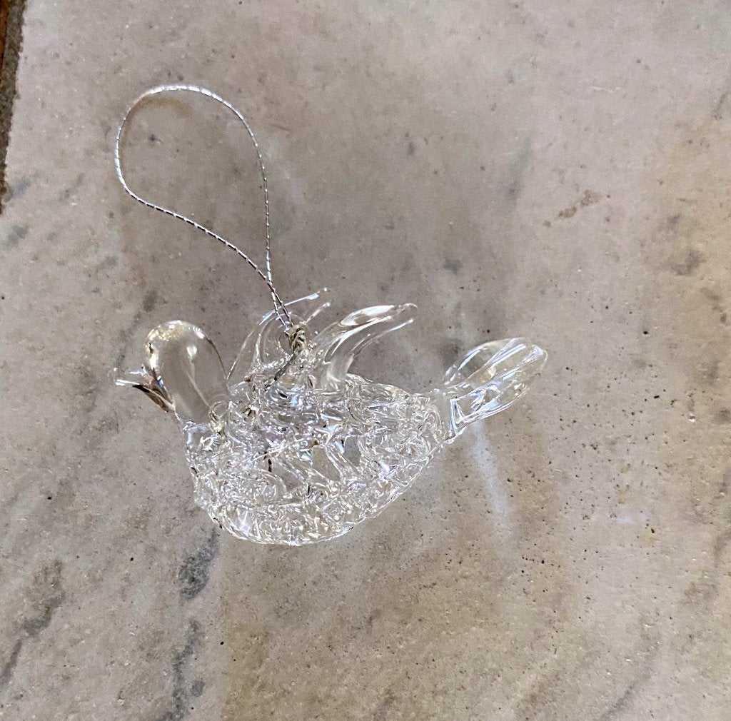 glazen kerstbal / Kerst ornament, mandje, vis, duif, ster, Diversen, Kerst, Ophalen of Verzenden, Zo goed als nieuw