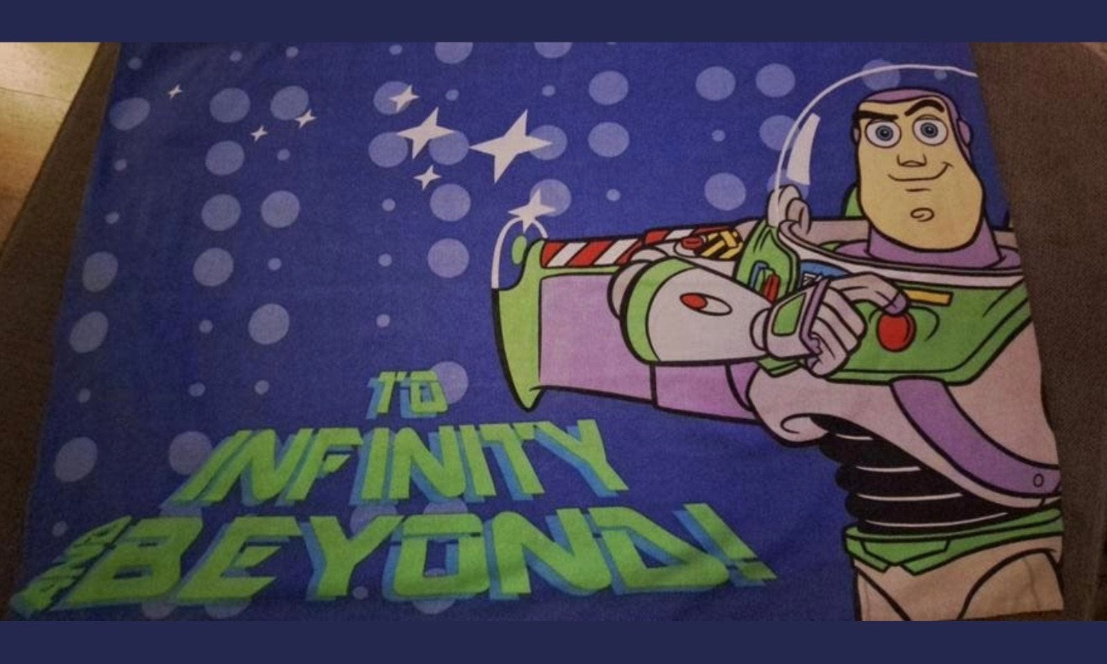 Buzz Lightyear beddengoed  "To Infinity & Beyond!", Gebruikt, Blauw, Hoeslaken of Sloop, Ophalen of Verzenden