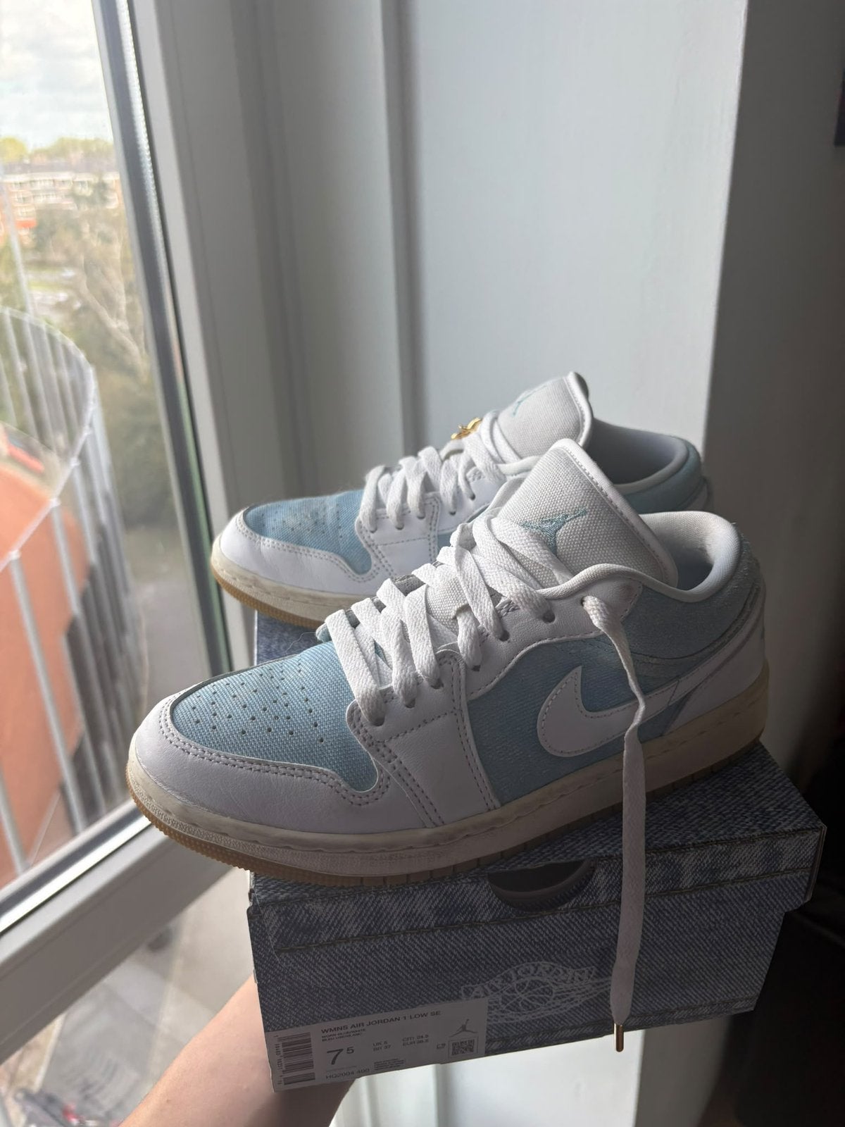 Nike jordan 1 SE denim blue, Ophalen of Verzenden, Zo goed als nieuw, Zwart, Sneakers of Gympen