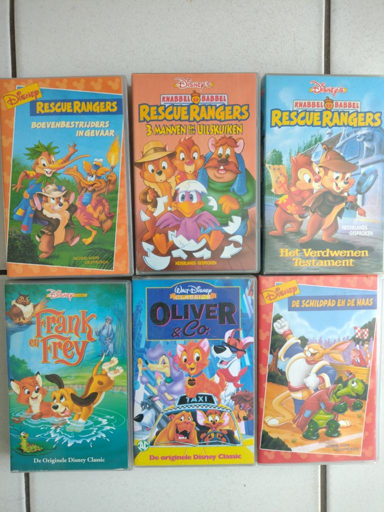 Disney VHS collectie: Knabbel Babbel, Frank & Frey, Oliver, Cd's en Dvd's, VHS | Film, Alle leeftijden, Ophalen of Verzenden, Gebruikt