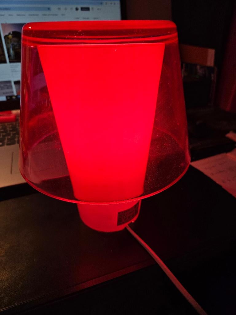 IKEA Gavik vintage roze paddenstoellamp van glas, Ophalen, Gebruikt, Glas, Minder dan 50 cm
