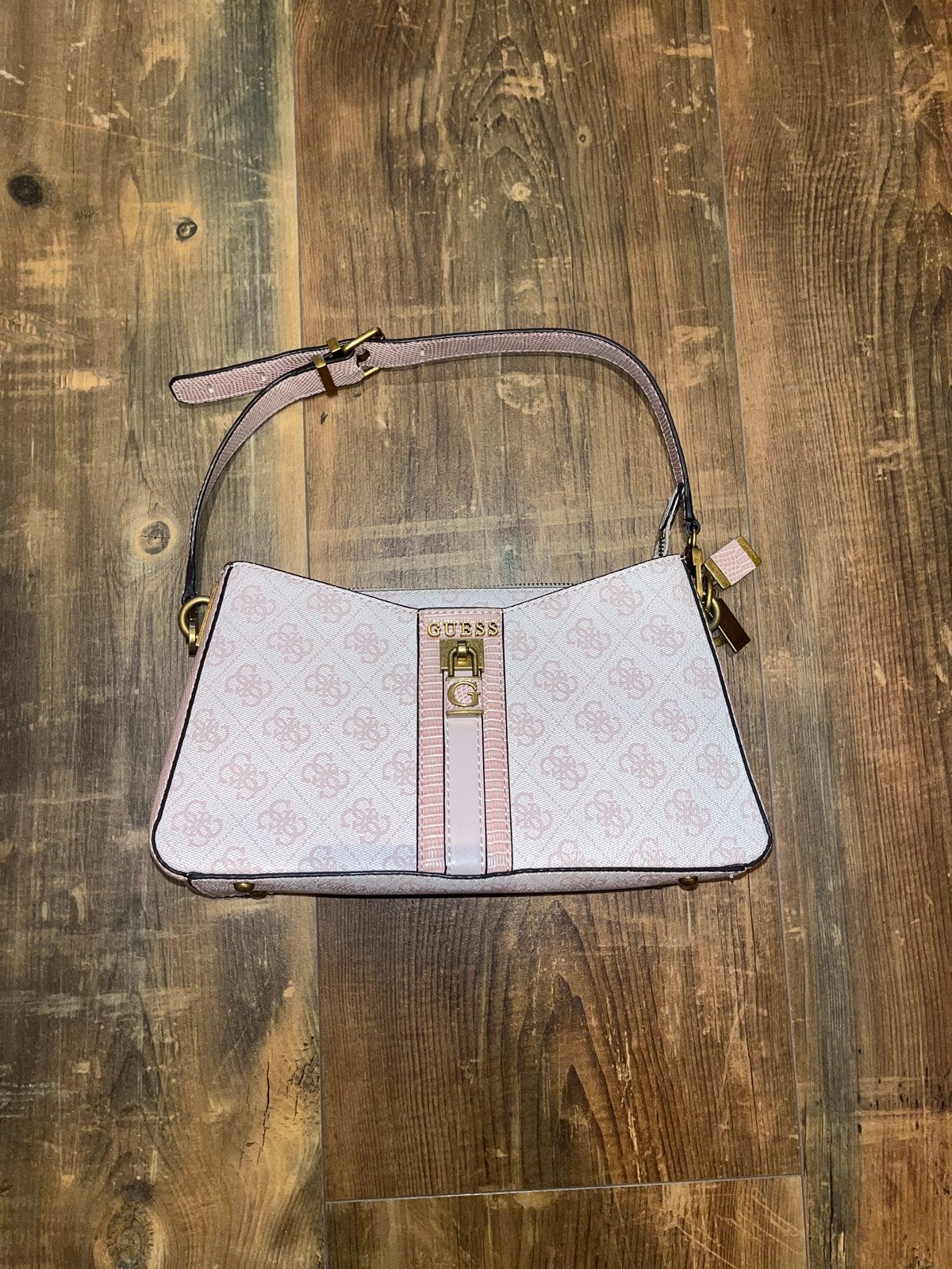 Guess handtas roze met print, Verzenden, Zo goed als nieuw, Roze, Handtas