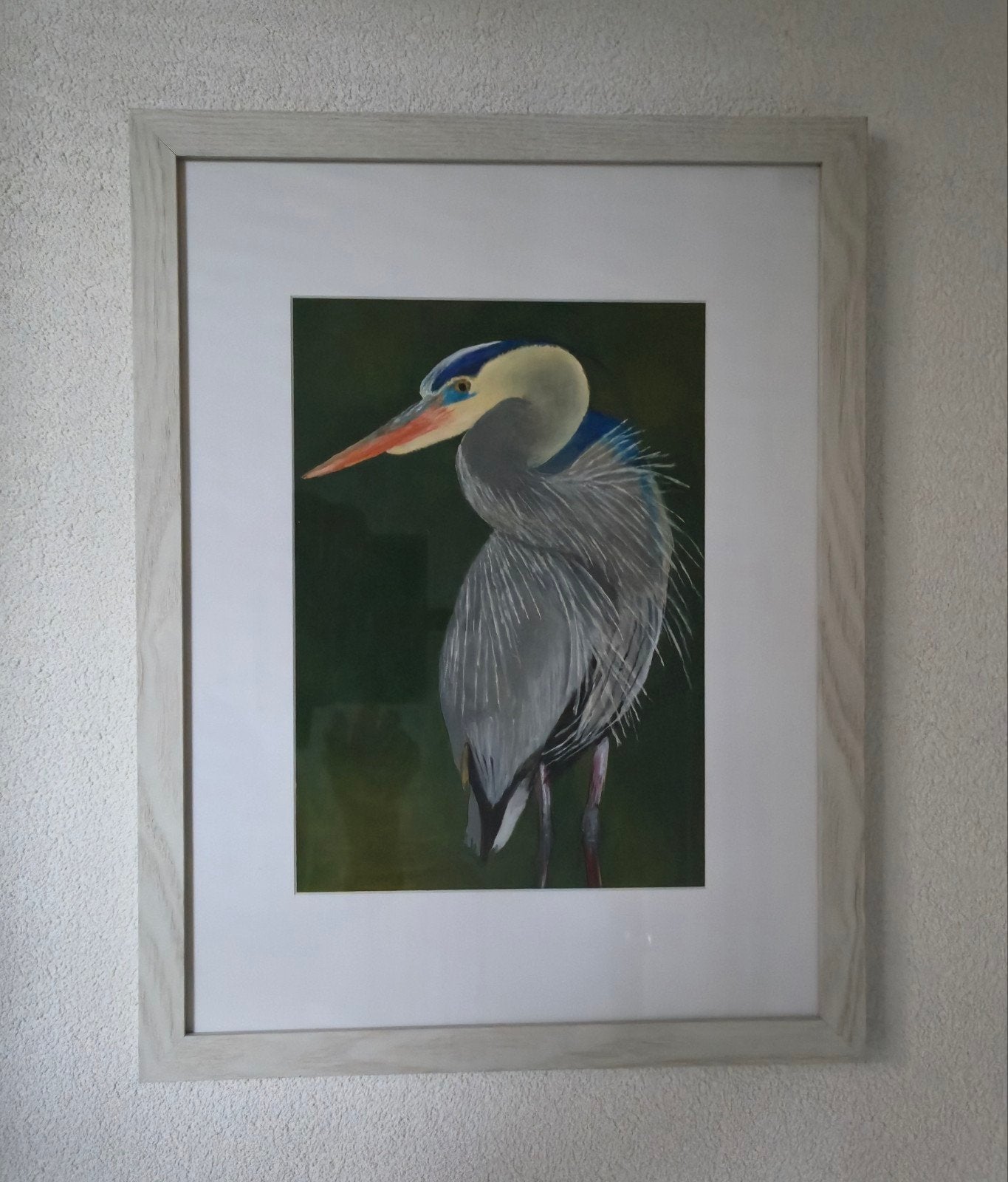 Reiger in wissellijst, Gebruikt, Overige typen, Beige, Ophalen of Verzenden