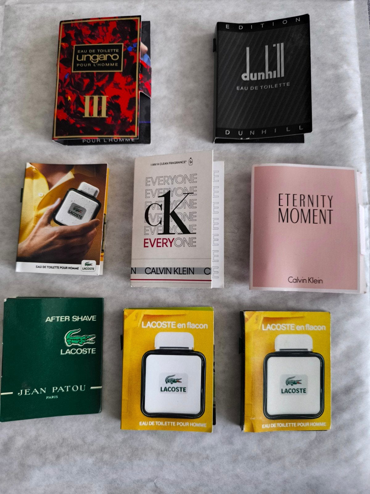 Vintage parfum samples Lacoste, Dunhill, Ungaro, CK, Ophalen of Verzenden, Gebruikt
