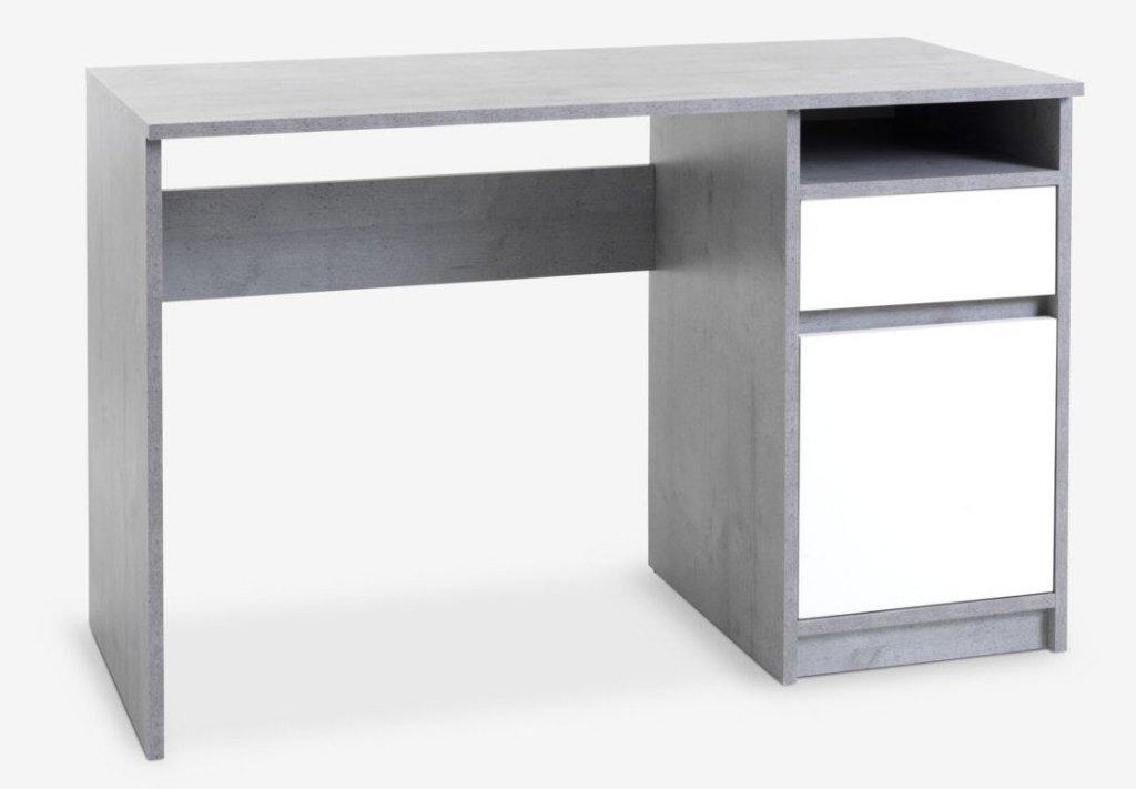 Jysk Billund bureau betonlook, Ophalen, 120 cm, Spaanplaat of MDF, Zo goed als nieuw