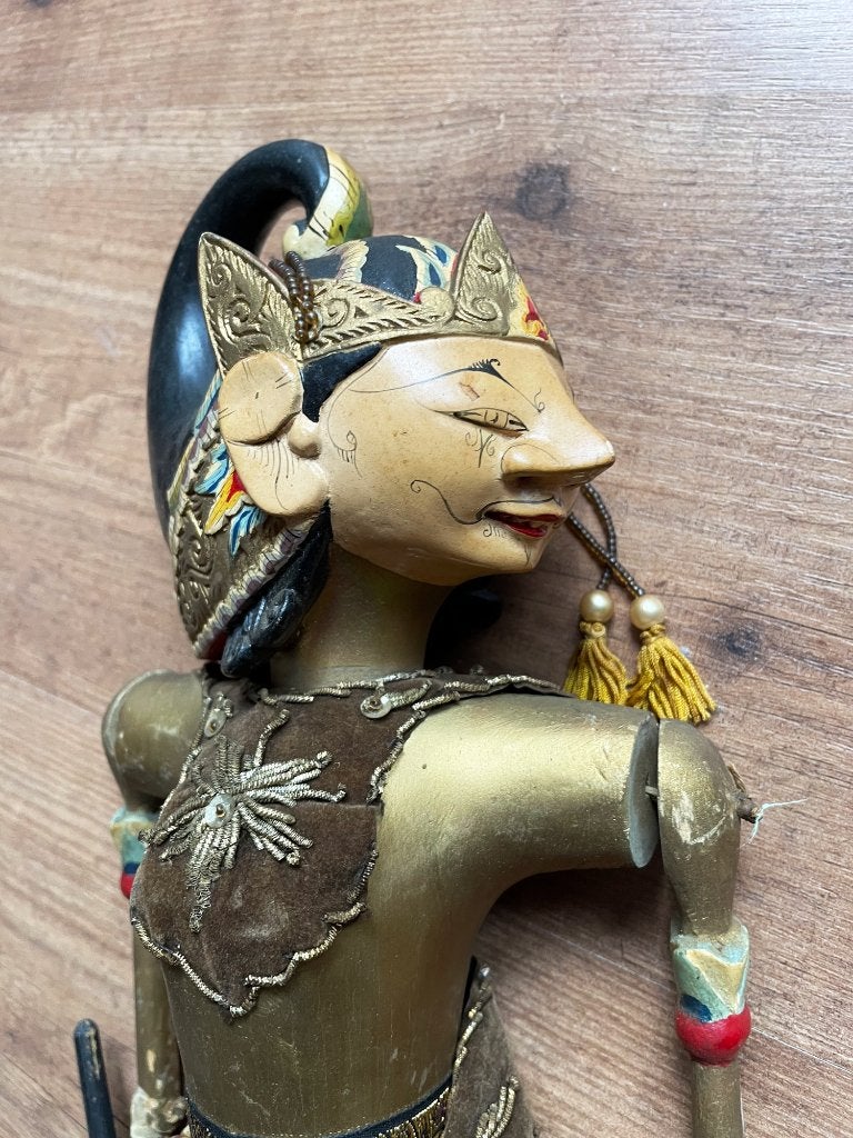 Grote vintage Wayang Golek pop – Java, Indonesië, Hout, 70 cm, Ophalen of Verzenden, Handgemaakt