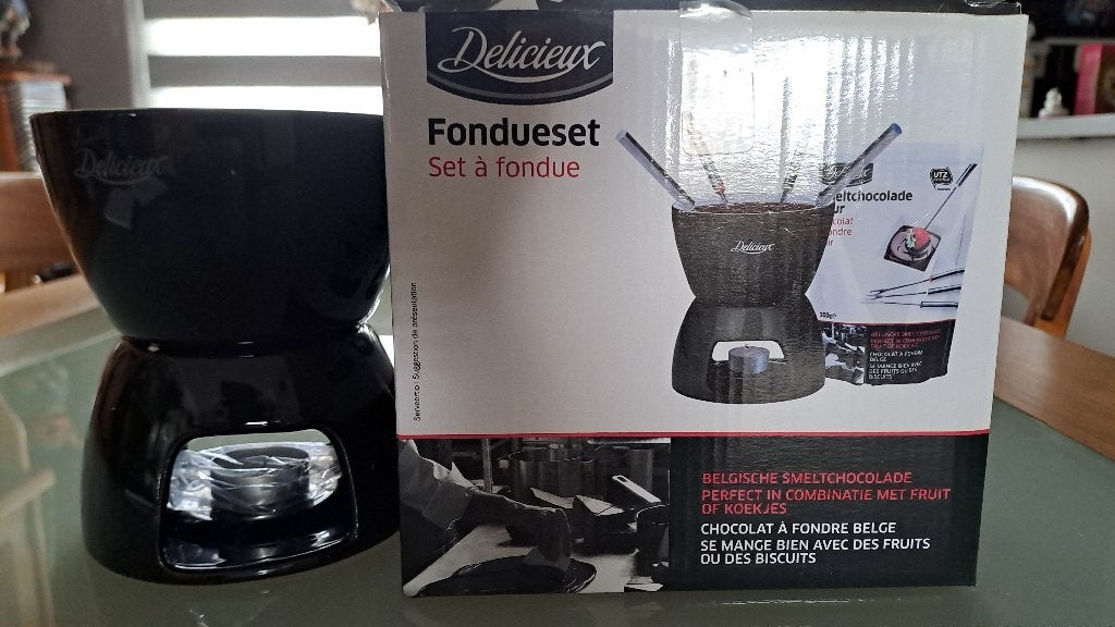 fondueset, Witgoed en Apparatuur, Fonduesets, Ophalen of Verzenden, Zo goed als nieuw, Brander, Fondueset