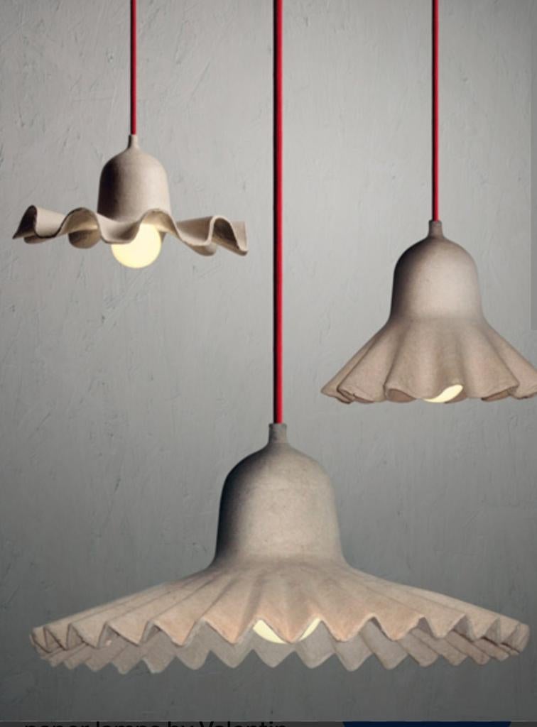 SELETTI Egg of Columbus 3 kartonnen hanglampjes, Ophalen of Verzenden, Gebruikt, Overige materialen, Modern design