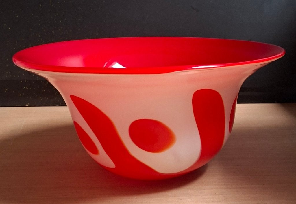 Handgeblazen vintage glazen Murano schaal, Ophalen of Verzenden