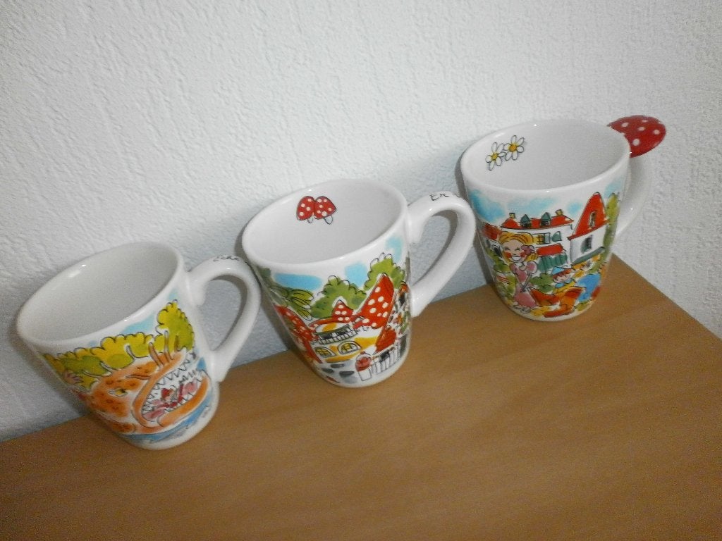 3 mokken XL BLOND EFTELING hoogte 11,5 cm, Ophalen of Verzenden, Zo goed als nieuw, Gebruiksvoorwerp