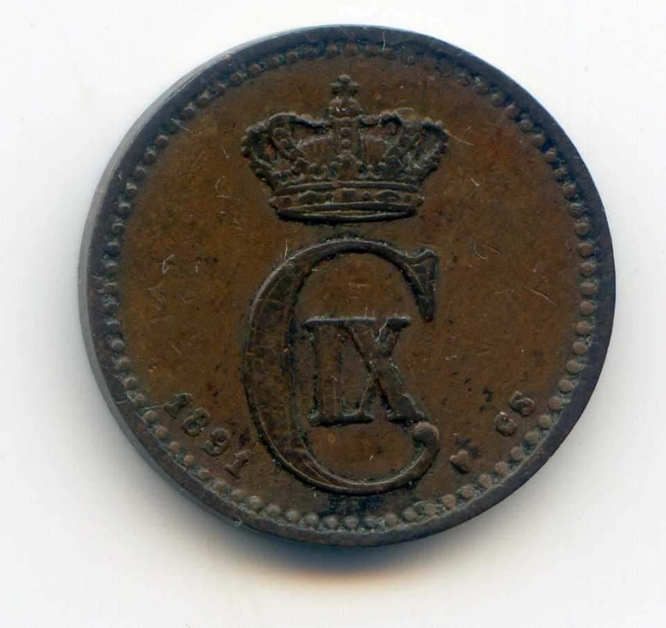Denemarken 1	Ore	1891, Ophalen of Verzenden, Overige landen